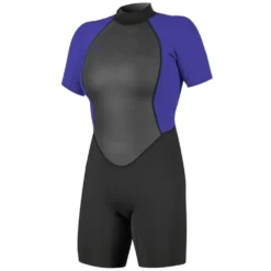 Oneill Neoprenanzug Wms Reactor-2 Back Zip S/S Spring 2/2 Damen Shorty BLACK/COBALT 2023